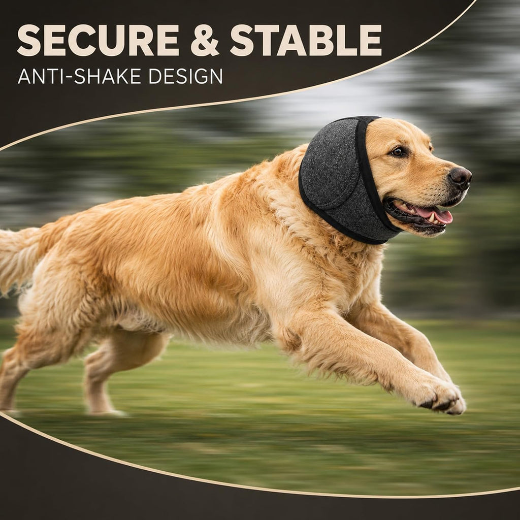 Side view of large gray generic noise dampening hood for pets