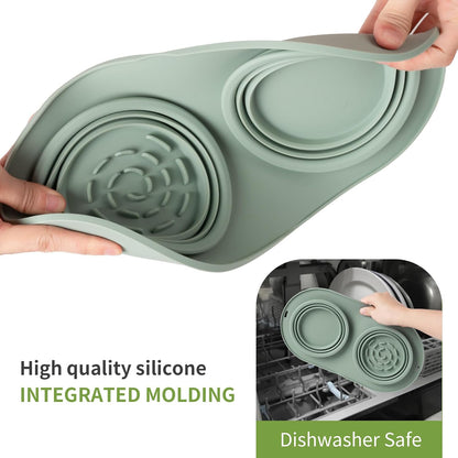 Travel friendly portable pet bowl in collapsed flat position