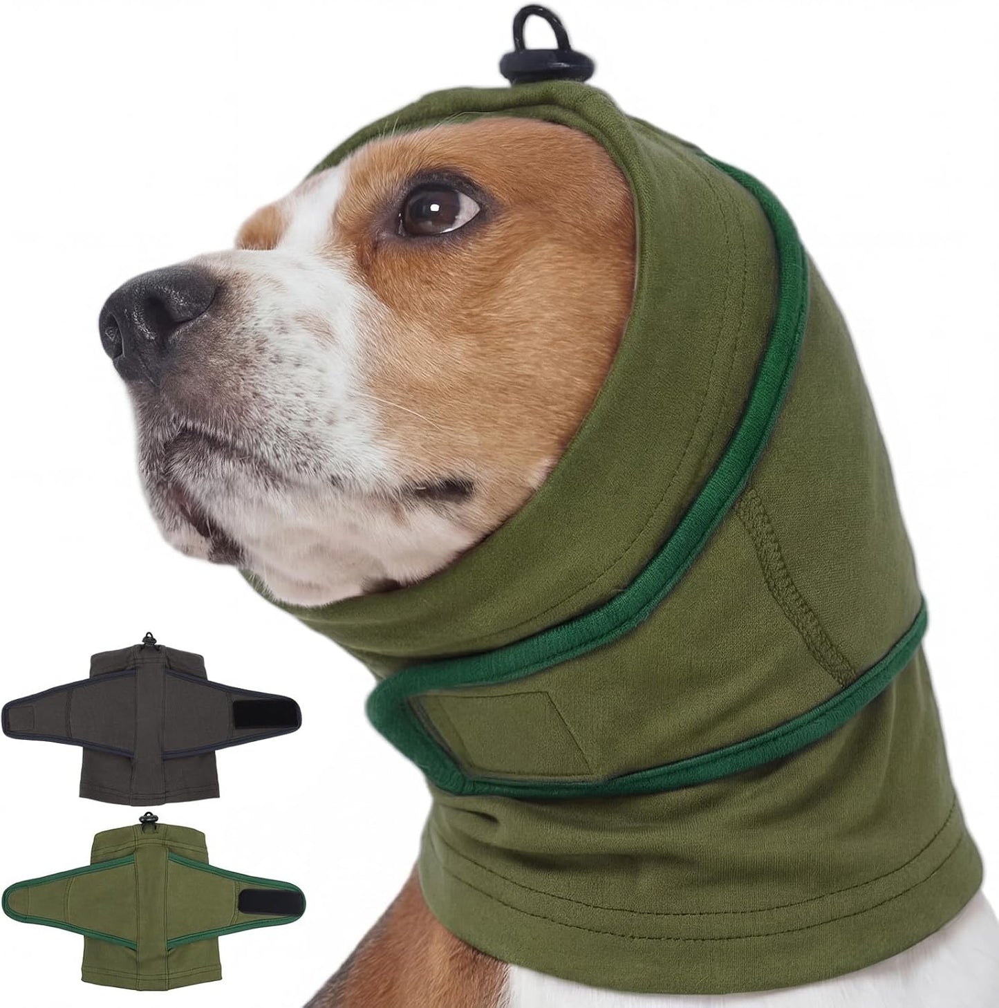 Nanaki dog snood ear protector keeping long ears clean during feeding and drinking.
