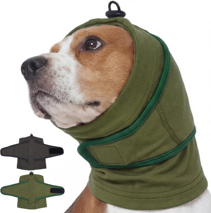 Nanaki dog snood ear protector keeping long ears clean during feeding and drinking.
