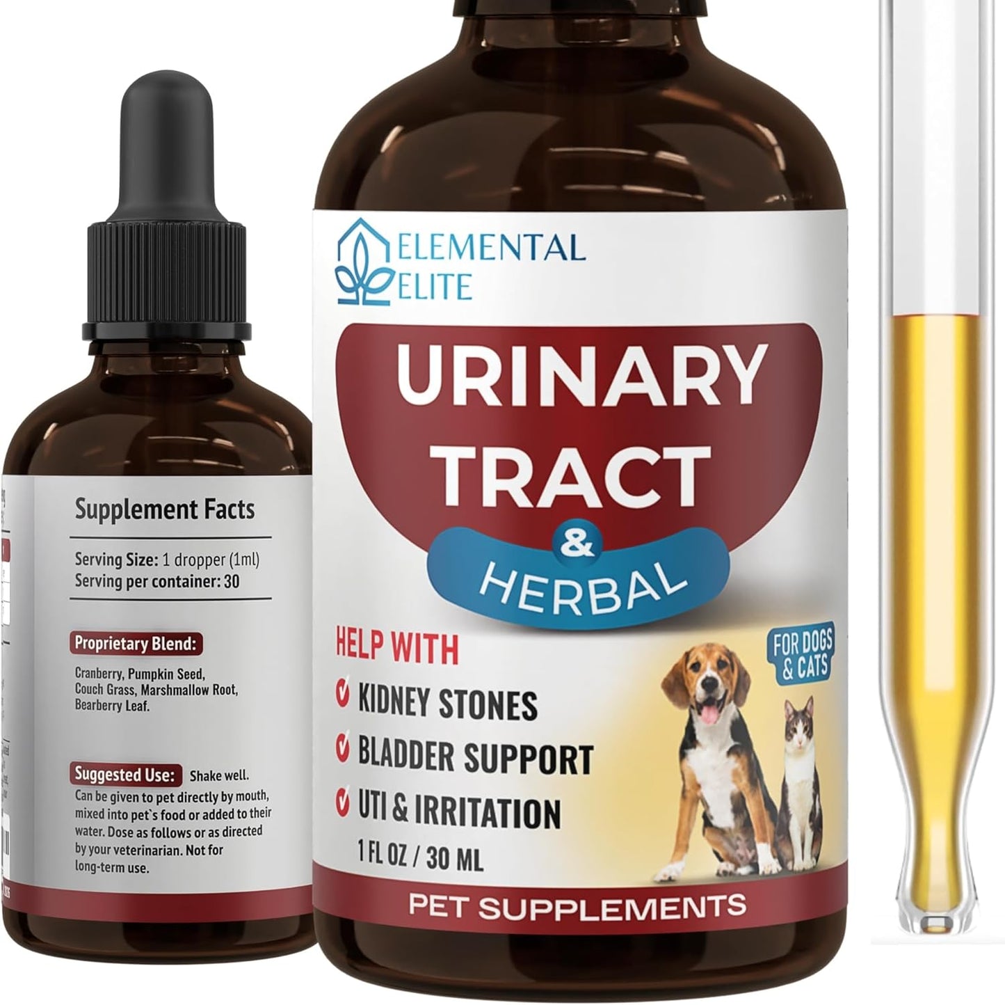 EDUZEBRA Urinary Tract Health Treatment liquid bottle front view for pet bladder support