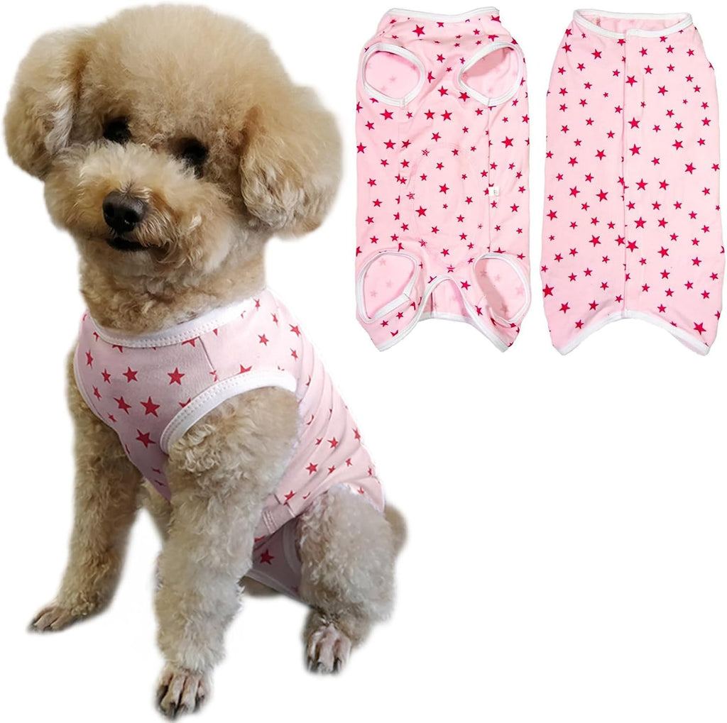 Dog's Recovery Suit Post Surgery Shirt for Puppy, Small Dog Surgical Recovery Suit for Female Male Dogs, Dog Onesie Protect Surgical Wound(Pink White Stripe-m) - Image 13