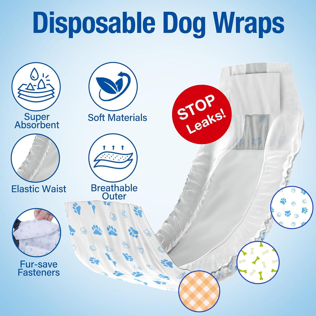 Pet Soft male dog belly band highlighting the adjustable magic tape fasteners close up