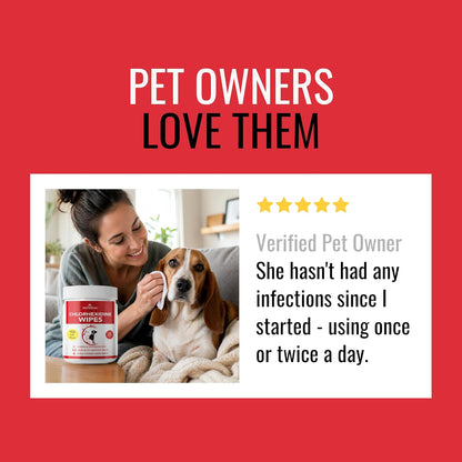 NOVEHA Pet Wipes - Formulated Pet Wipes - for Facial and Finger Folds, Underarms - 3" x 2" Size (150 Counts) - Image 9