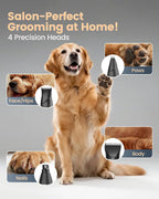 Interchangeable narrow trimmer head attached to the device for detailed face and ear grooming.