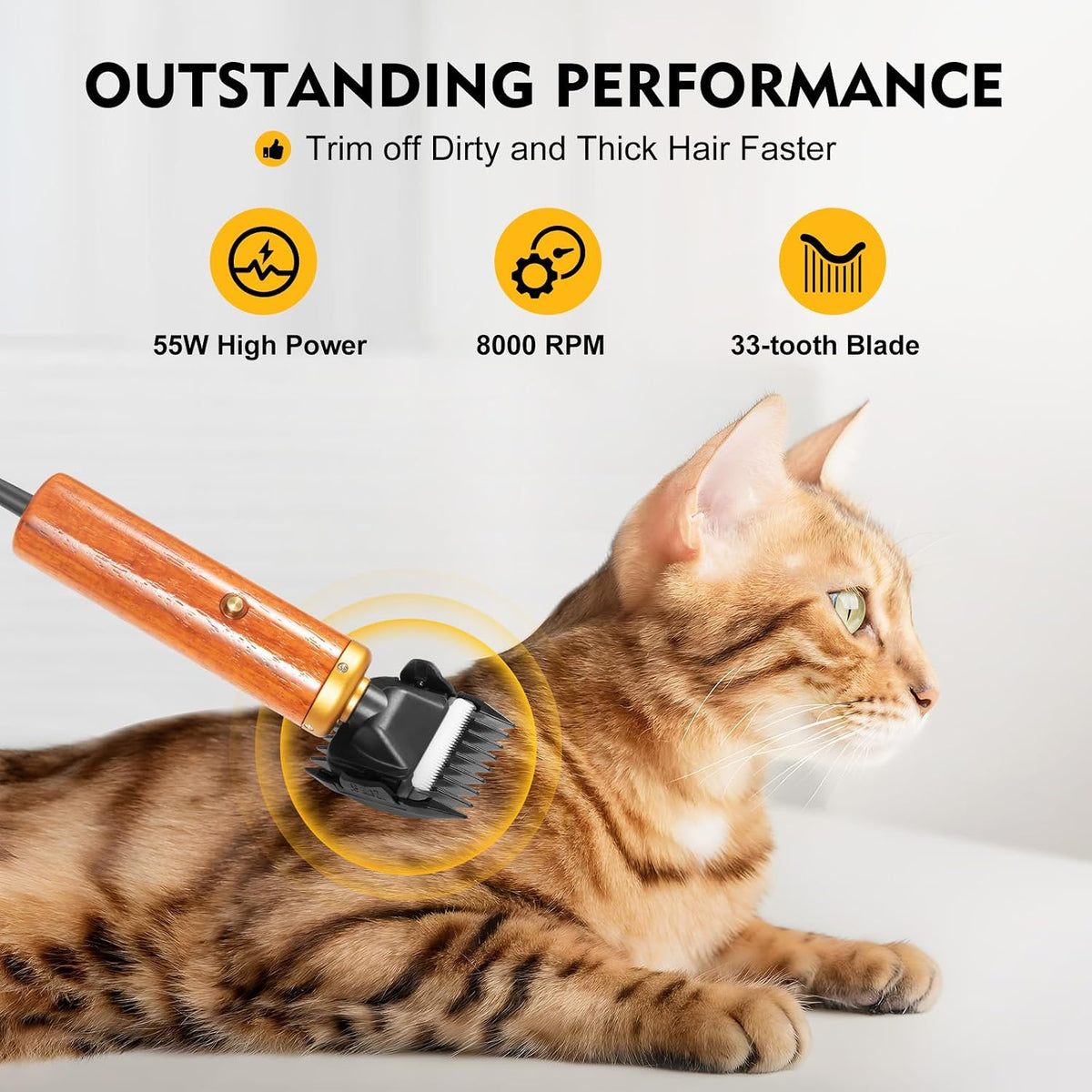 Electric Pet Clipper Shears, Dog Cat Pet Animal Shave Grooming,Professional Electric Sheep Shears Pet Grooming Haircuting Supplies 55W - Image 9