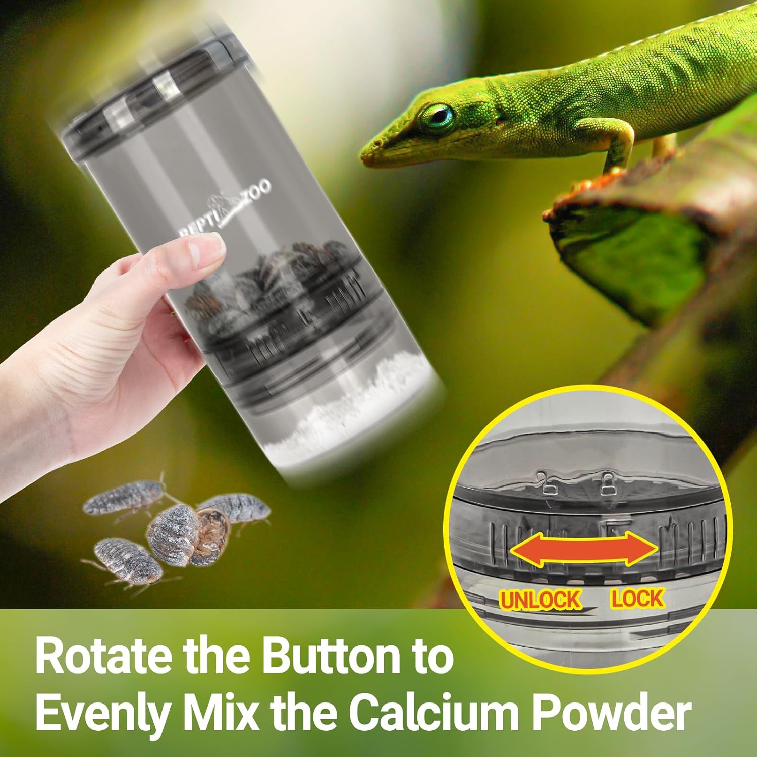 Bottom view of Repti Zoo powder storage compartment