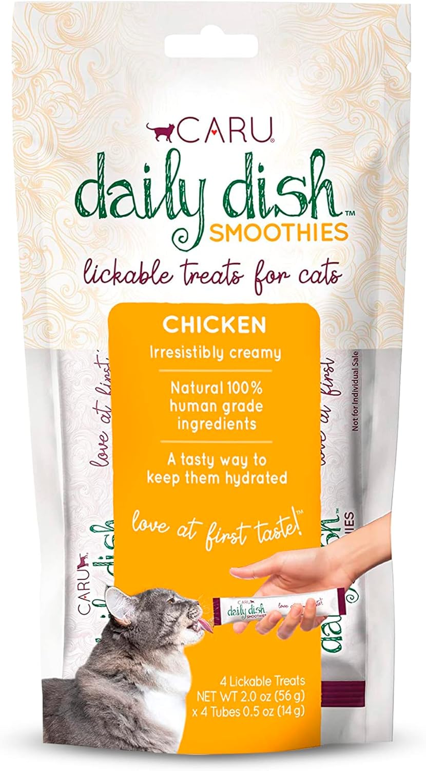 Caru - Daily Dish Smoothies - Lickable Chicken Cat Treat or Pet Food Topper - .5oz Tubes - 4 Tubes per Pack - 12 Pack - Image 9
