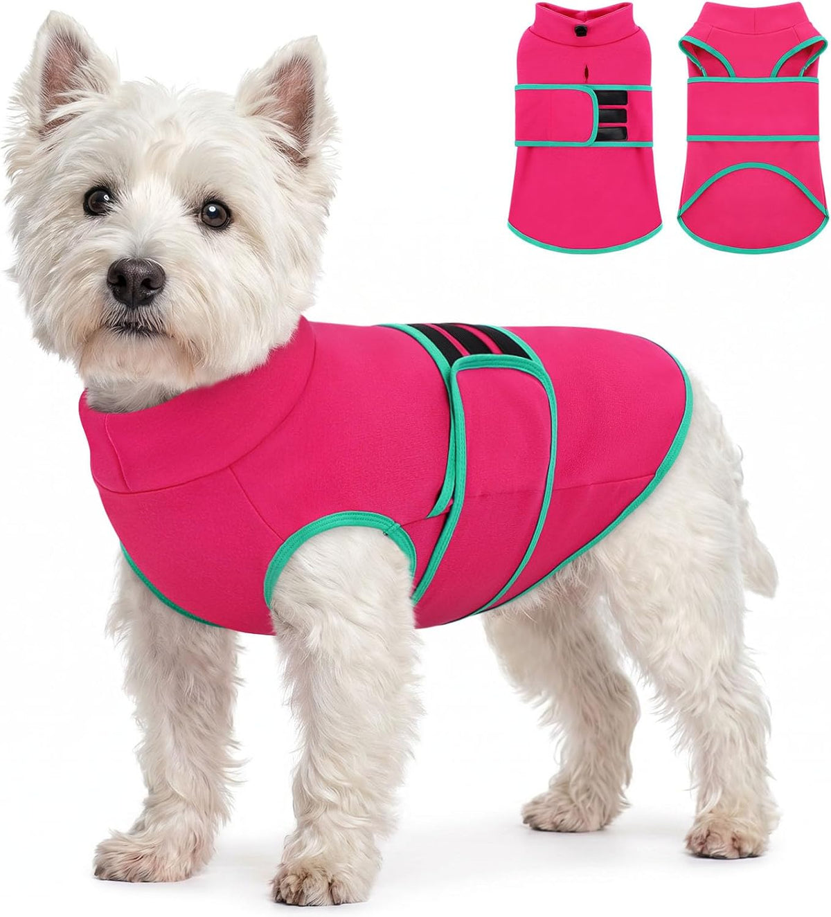 Queenmore Dog Anxiety Vest,Breathable Dogs Stress and Anxiety Relief Jacket,Lightweight Calming Shirt for Dogs,Dog Anxiety Hoodie Calming Care for Separation,Thunder,Vet Visits,Rosered,M - Image 10