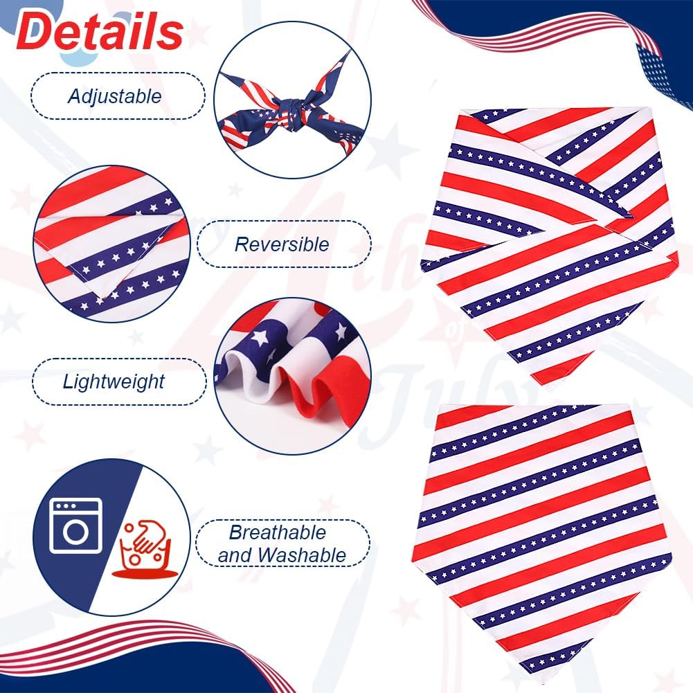 SZEE patriotic pet scarf material texture and stitching detail close up.