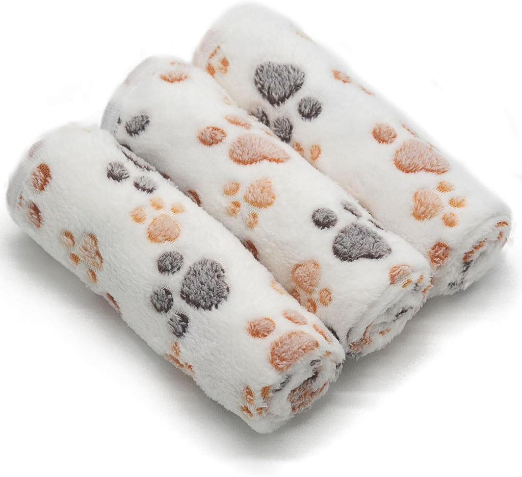 1 Pack 3 Puppy Blankets Super Soft Warm Sleep Mat Grey Cute Print Fluffy Fleece Pet Flannel Throw Dog Blankets for Small Dogs Cats,Star&Bone&Love- Small (23"x15") - Image 14