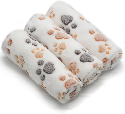 1 Pack 3 Puppy Blankets Super Soft Warm Sleep Mat Grey Cute Print Fluffy Fleece Pet Flannel Throw Dog Blankets for Small Dogs Cats,Star&Bone&Love- Small (23"x15") - Image 14