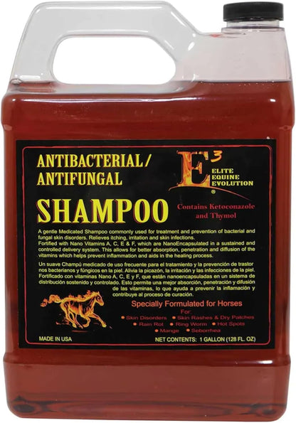 E3 Antifungal Ketoconazole and Thymol Skincare Shampoo for Horses and Dogs - Relieves Itching, Irritation, and Skin Infections - Fortified with Nano Vitamins A, C, E & F (8 oz) - Image 9
