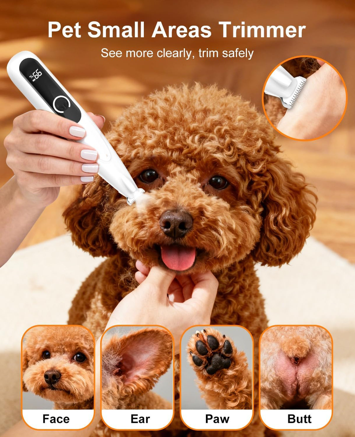 IREDOON low noise dog hair clipper illuminating pet paws