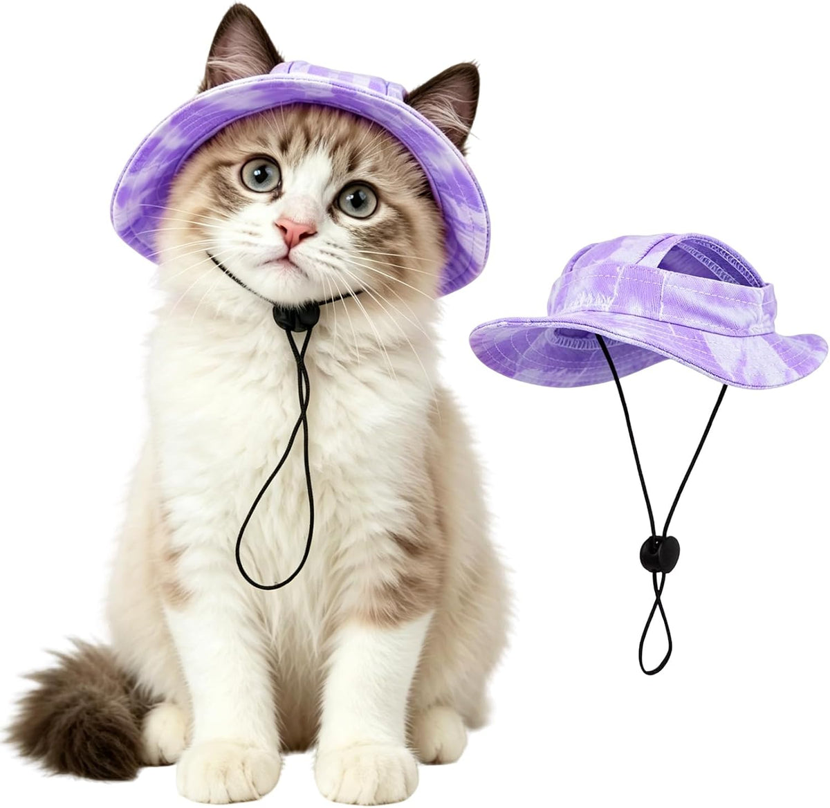 Cat Hats for Cats Only, Cat Sun Hat Sphynx Hat with Ear Hole Kitten Headwear Sun Sombrero Caps Summer Cat Cowboy Hats, Pet Chihuahua Sunscreen Baseball Outdoor Climbing Cap - Image 12