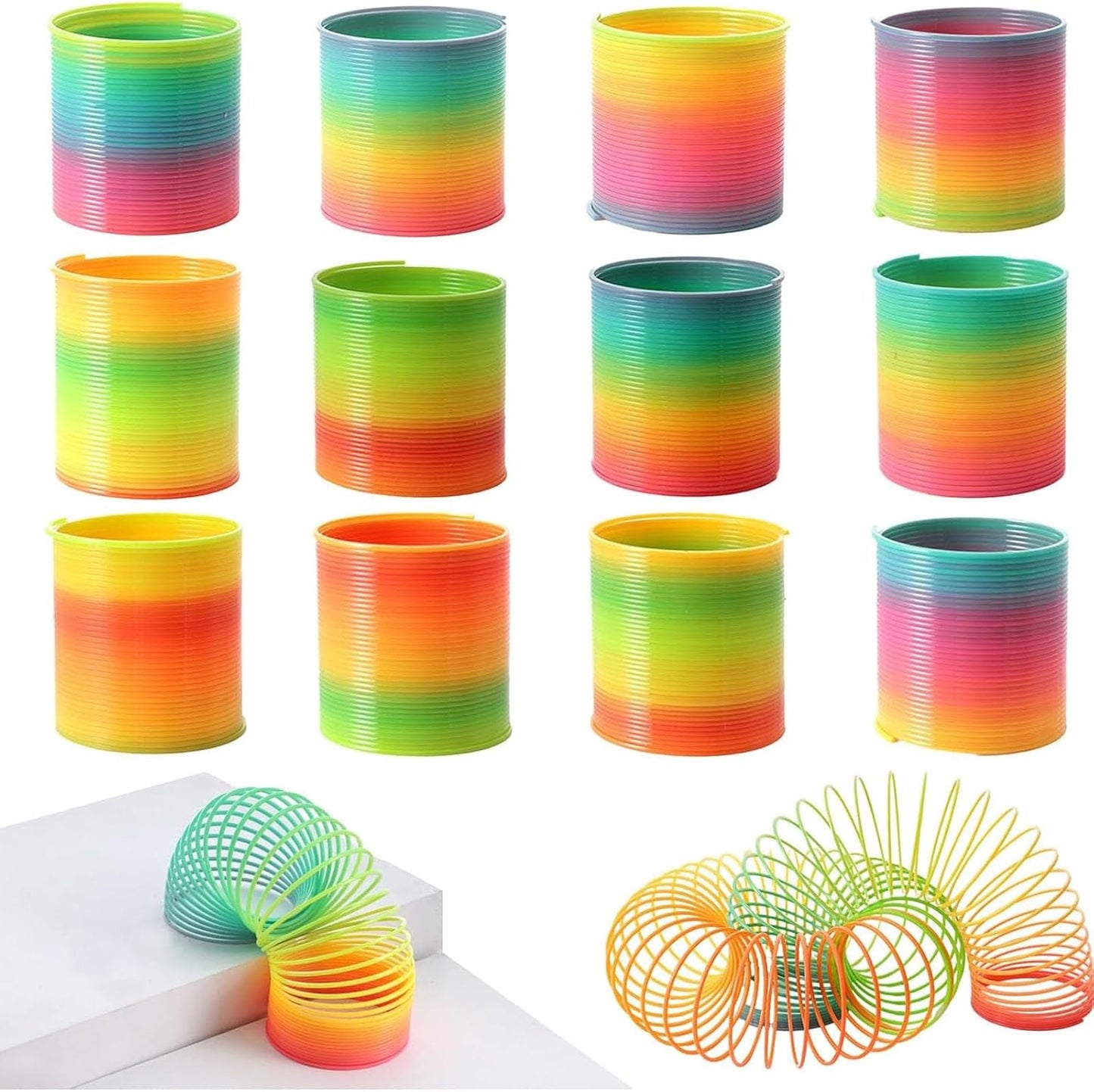 JOHOUSE Magic Rainbow Spring twelve piece party favor pack front view showcasing vibrant neon colors