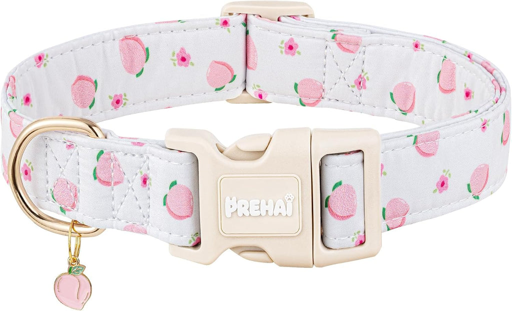 PREHAI Pink Strawberry Dog Collar Sweet Spring Summer Collars with Cute Strawberries Pattern for Female Girl Small Medium Large Dogs S - Image 11
