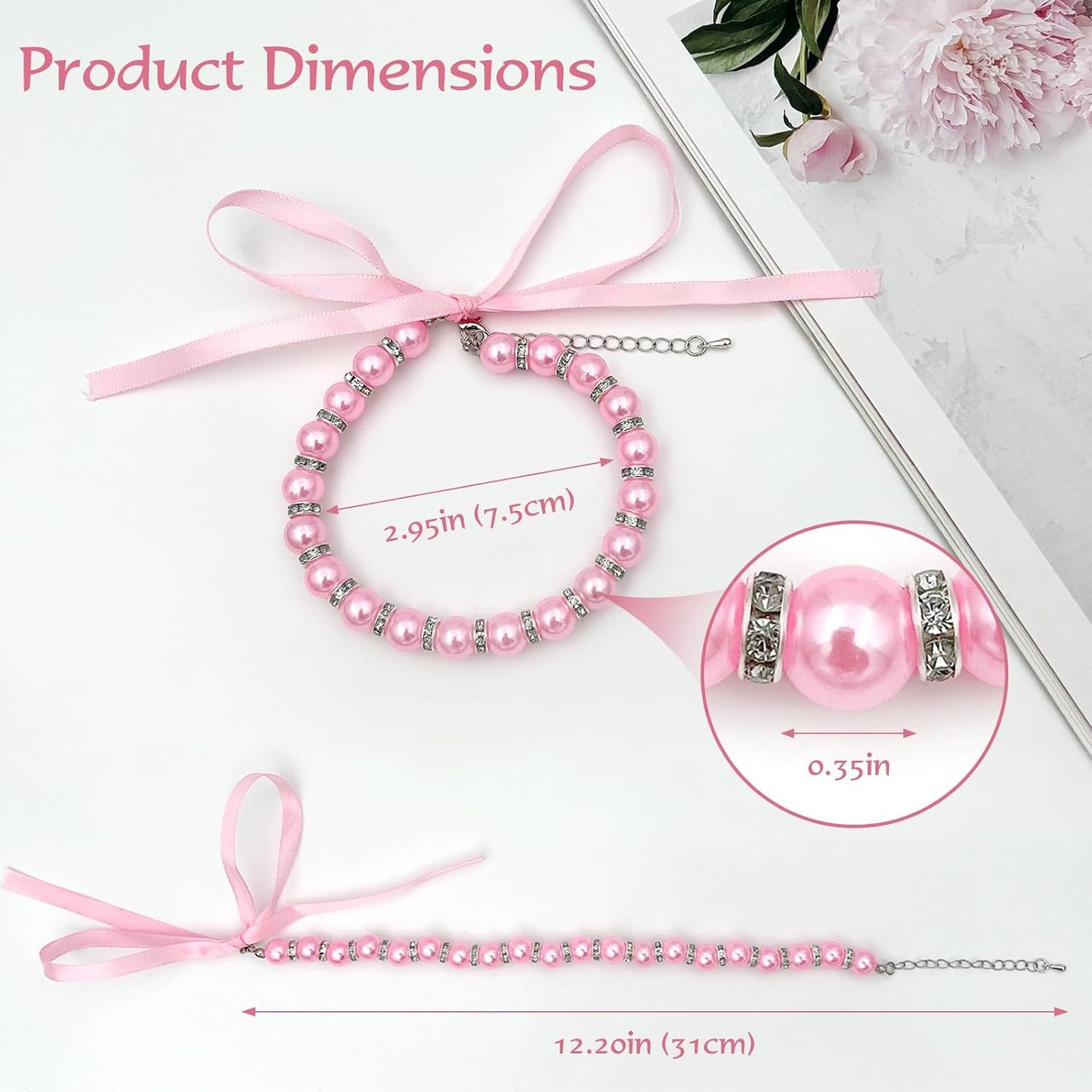 Attkryy small pet luxury jewelry showcasing the lightweight adjustable design.
