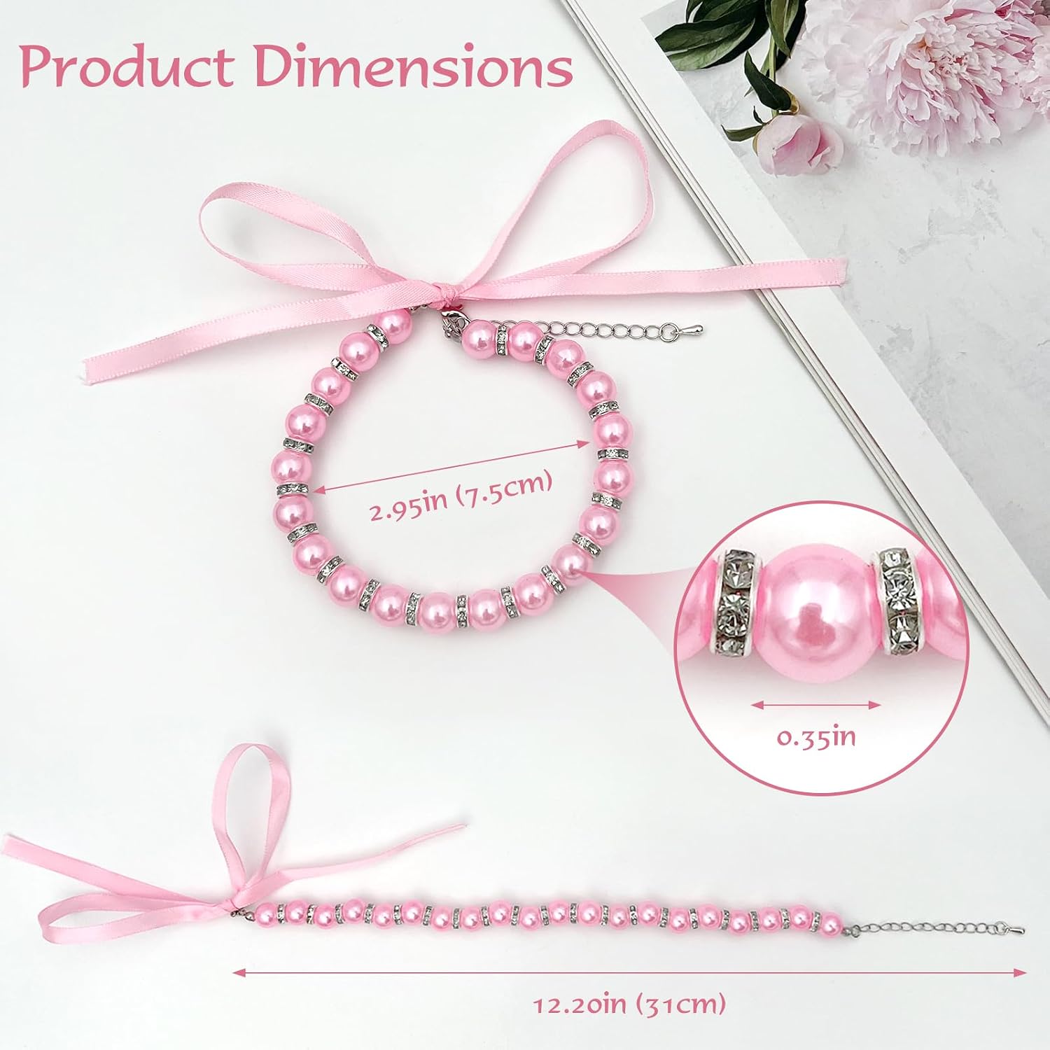 Attkryy small pet luxury jewelry showcasing the lightweight adjustable design.