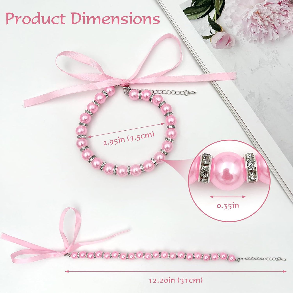 Attkryy small pet luxury jewelry showcasing the lightweight adjustable design.