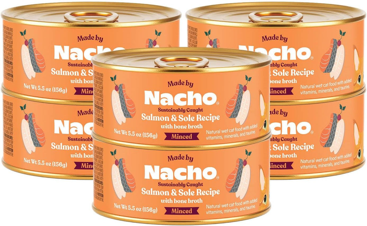 Made by Nacho Sustainably Caught Salmon & Sole Recipe with Bone Broth Minced Wet Cat Food, 3-oz can, Case of 6 - Image 11