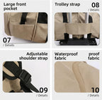 Removable machine washable padded base insert inside the khaki cat backpack