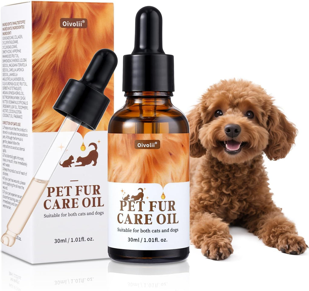 Oivolii USA-imported professional grade leave-in pet conditioner bottle layout.