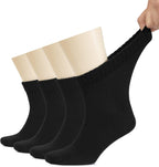 Hugh Ugoli Men's Cotton Diabetic Ankle Socks front view showing non-binding top