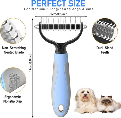 Pet Neat 2-sided grooming rake stainless steel teeth