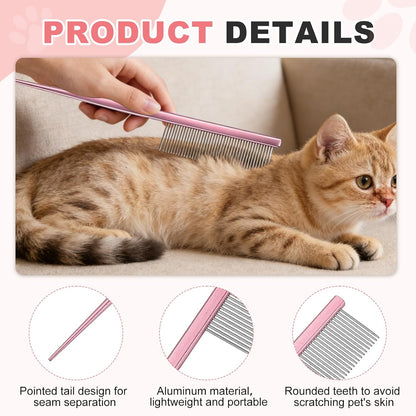 Rat tail end of Petaxcell pet grooming comb for precise fur parting