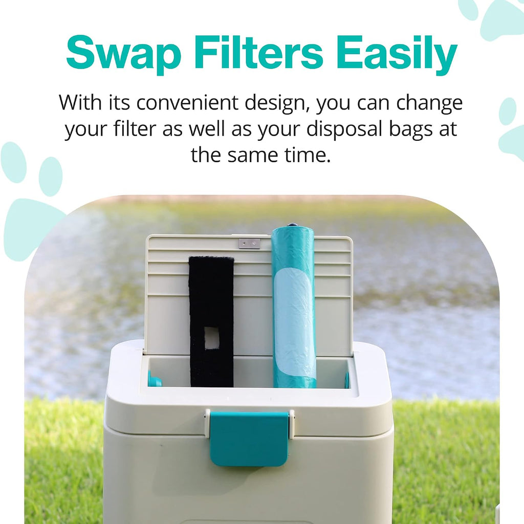 Packaging layout of the authentic USA imported pet waste station replacement filter.