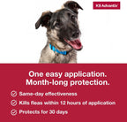 Authentic USA imported Elanco K9 Advantix large dog pest control package back view