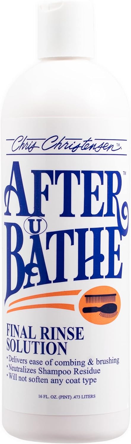 Chris Christensen After U Bathe Final Rinse Solution front view bottle for professional pet grooming