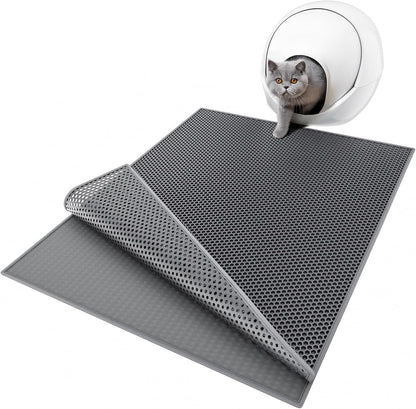 ESTHELLO Cat Litter Mat, Cat Litter Trapping Mat, Honeycomb Double Layer Design, Easy to Clean,Washable (24'' x 15'' Gray - Image 10