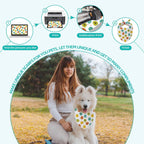 Durable dual layer polyester pet kerchief close up view highlighting the premium fabric texture.