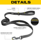 Close up of Fida pet leash dual neoprene padded handles for comfortable grip