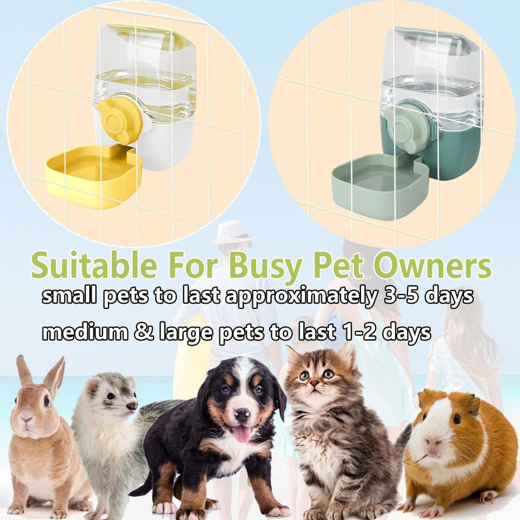 35oz Hanging Automatic Rabbit Water Dispenser, Cage Water Bottle Auto Gravity Pet Water Station for Small Animals, Puppy Kitten Rabbit Chinchilla Hedgehog Ferret, 1L(Green) - Image 5