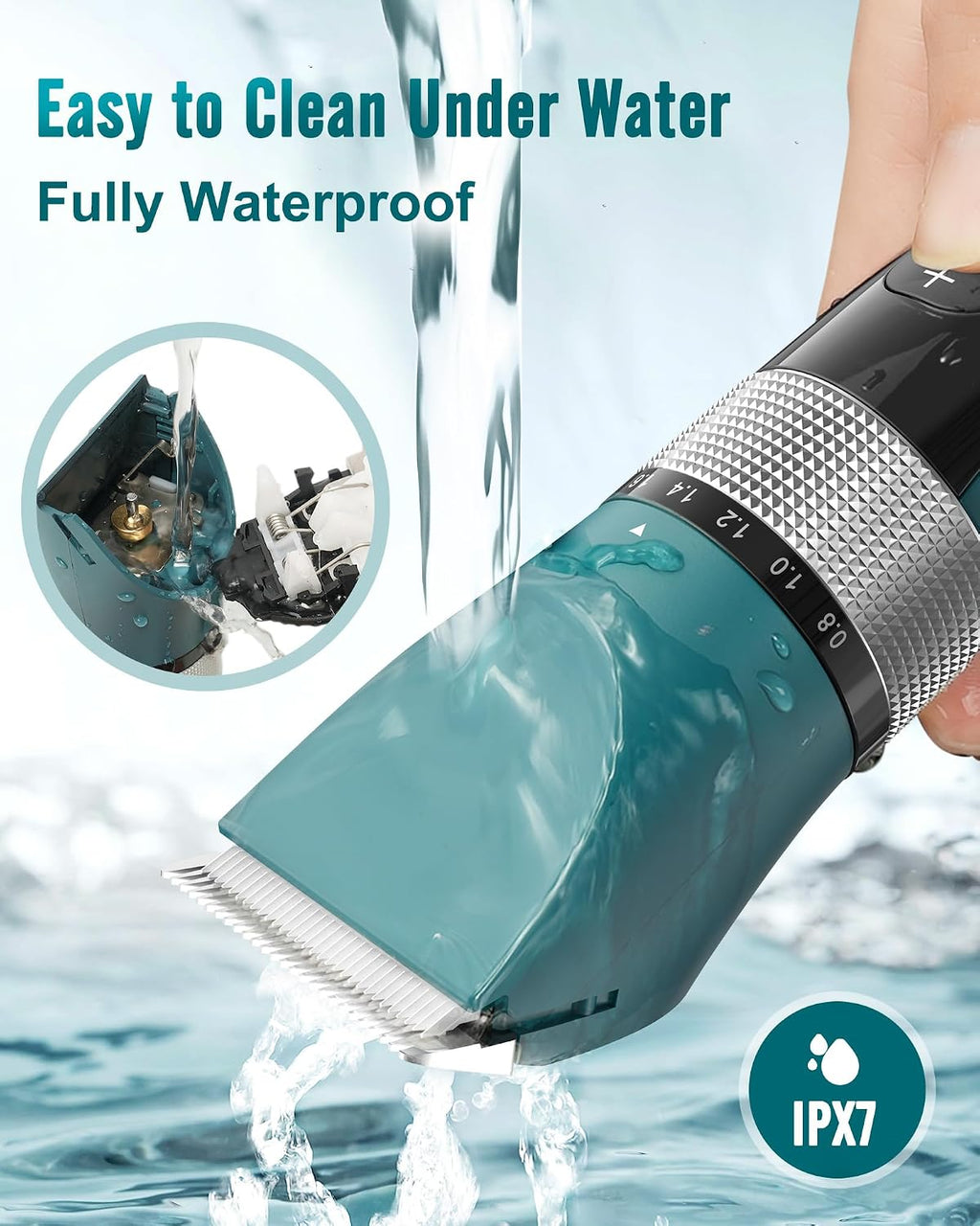Oneisall five speed pet clipper showing digital battery life indicator