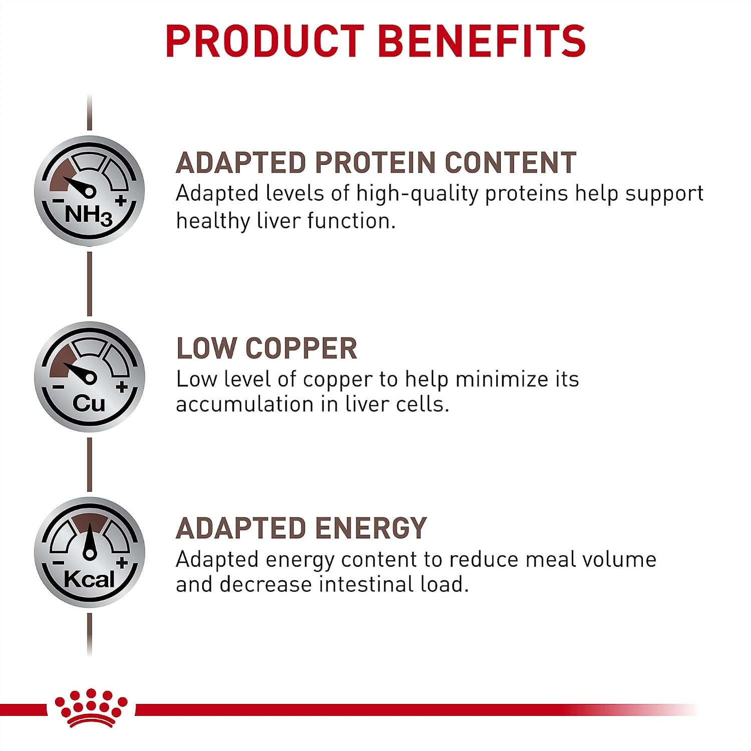 Royal Canin veterinary exclusive hepatic dry dog food detailed feeding guide close up