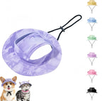Cat Sun Hat, Dog Bucket Hat, Pet Sport Hat with 2 Ear Holes, Adjustable Sun Protection Bucket Hat for Cats Dogs, Spring Summer Fashion Decorative Hat, Cute Pet Hat Photo Prop Headwear (Blue, L) - Image 10