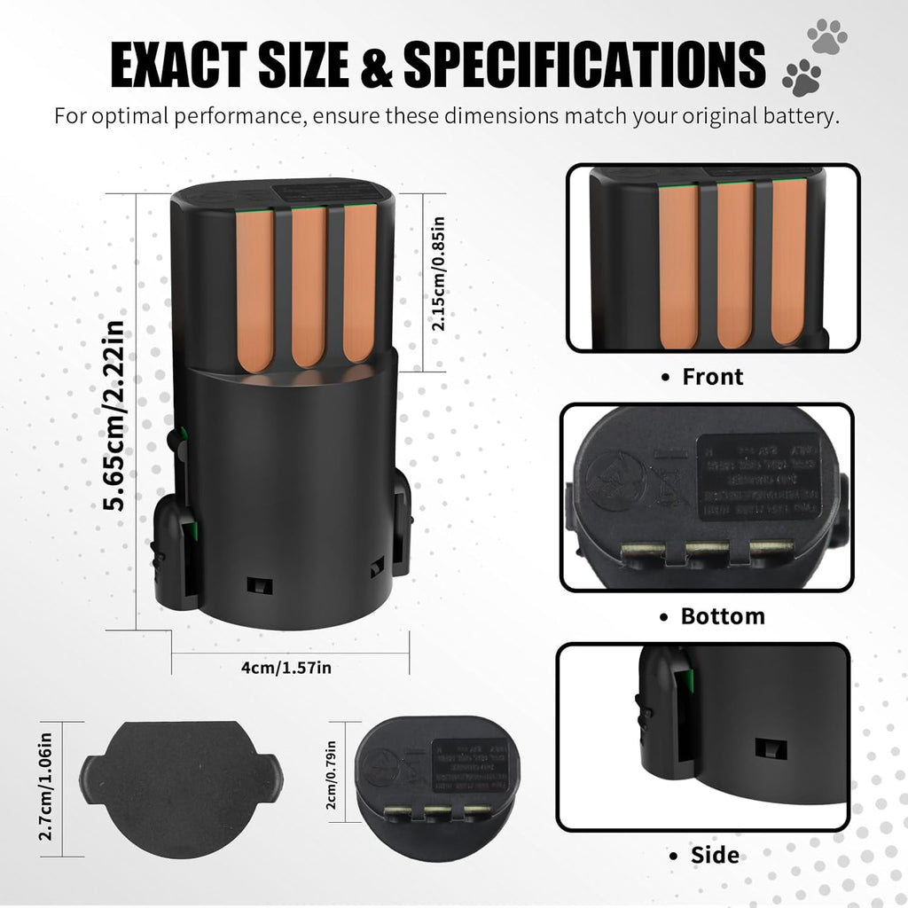 Side profile of the YAZIYIR replacement battery compatible with Wahl pet clippers.
