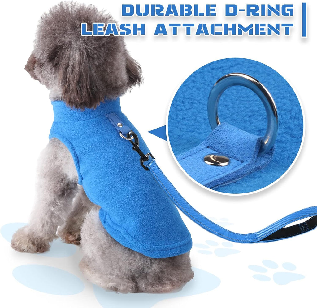 Warm solid pattern pet jacket apparel on a small dog breed