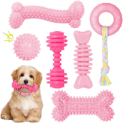 CGBD puppy chew toys 6 pack front view for small dogs