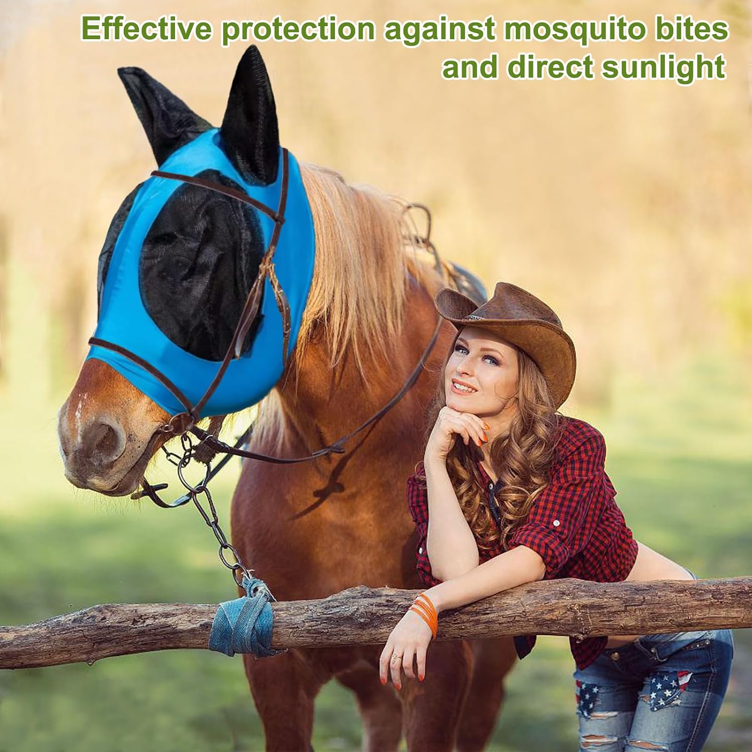 Foxlvda horse fly mask set of two blue and red