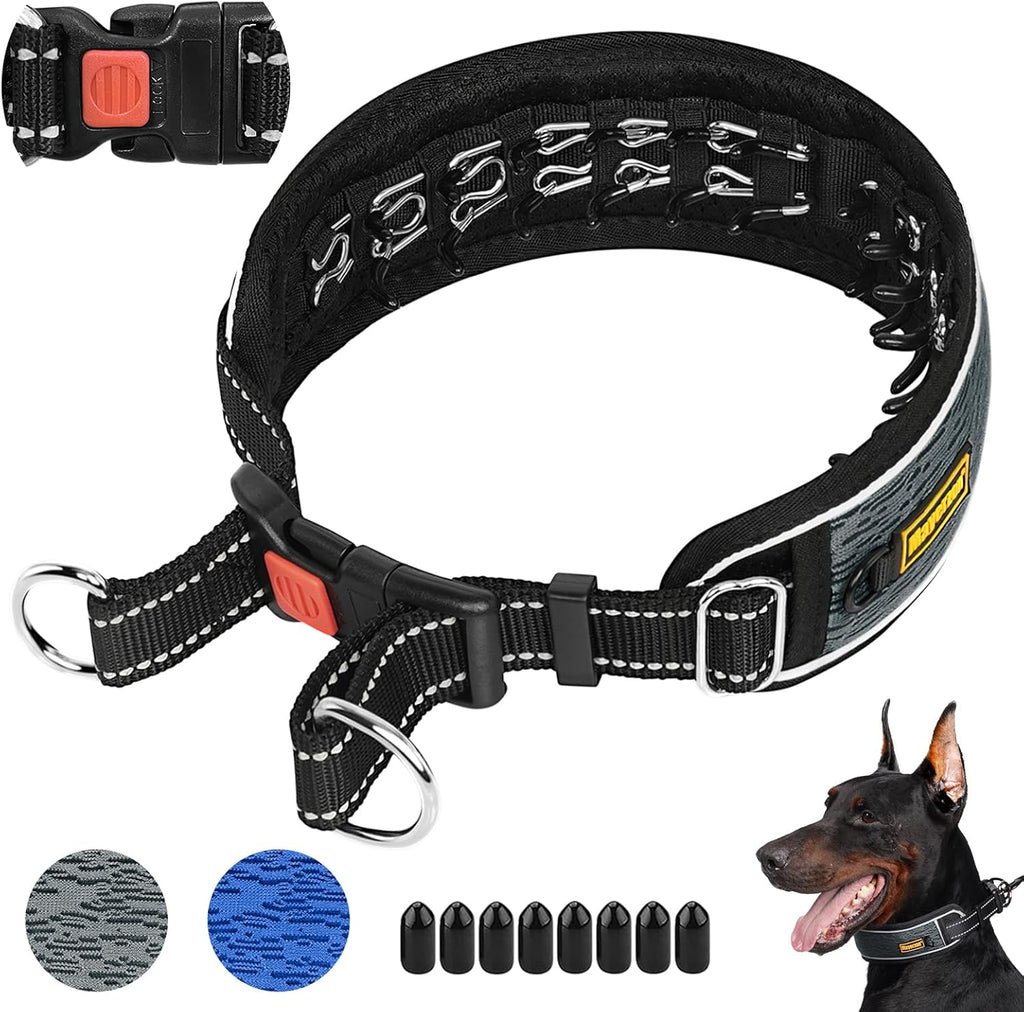 Mayerzon Martingale No Pull Collar for Large Medium Dogs Pitbull German Shepherd Rottweilers, Patented Reflective Anti Pull Dog Walking Collar with Buckle for Training Hiking, Adjustable(L, Black) - Image 10