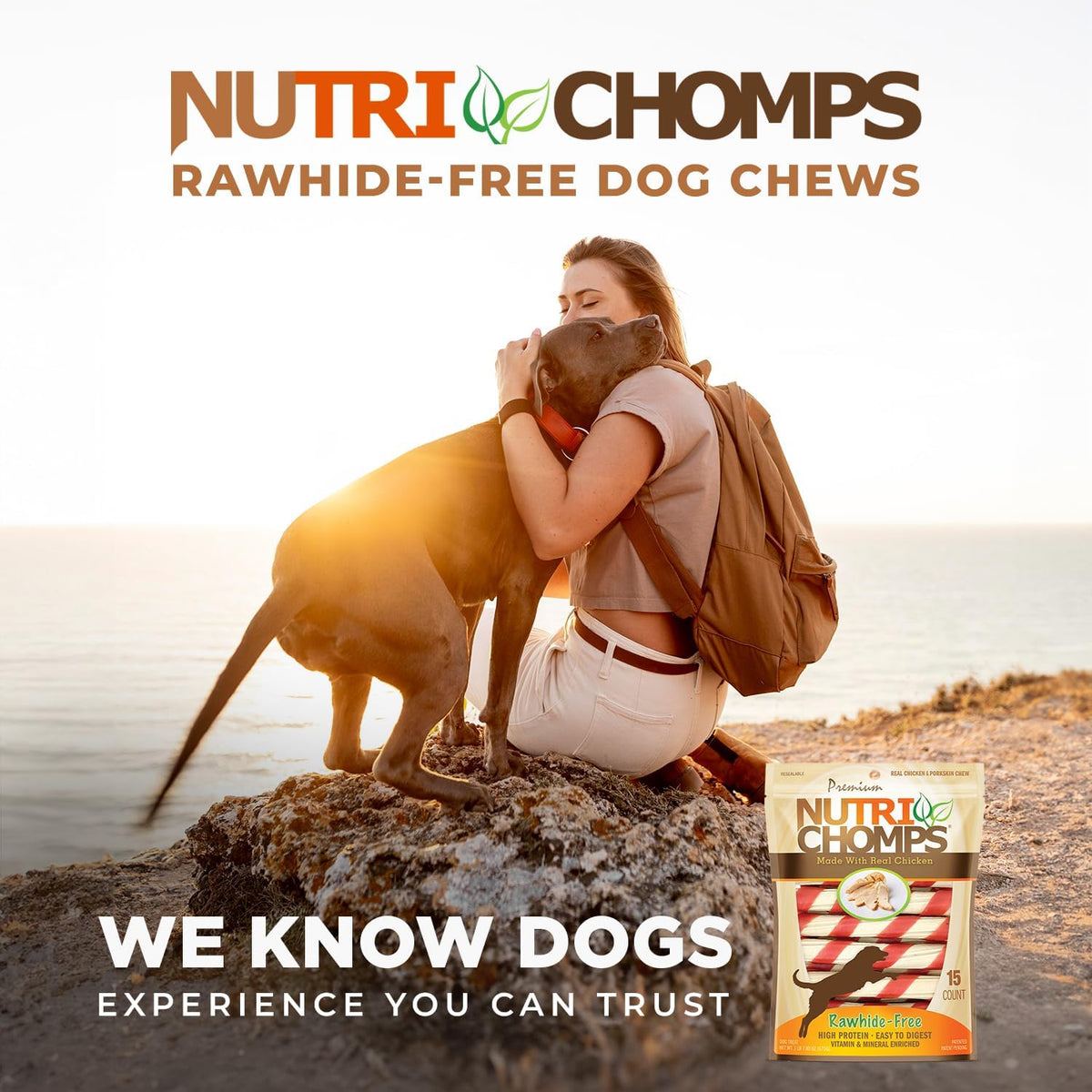 NutriChomps vitamin enriched healthy dog treats back label information