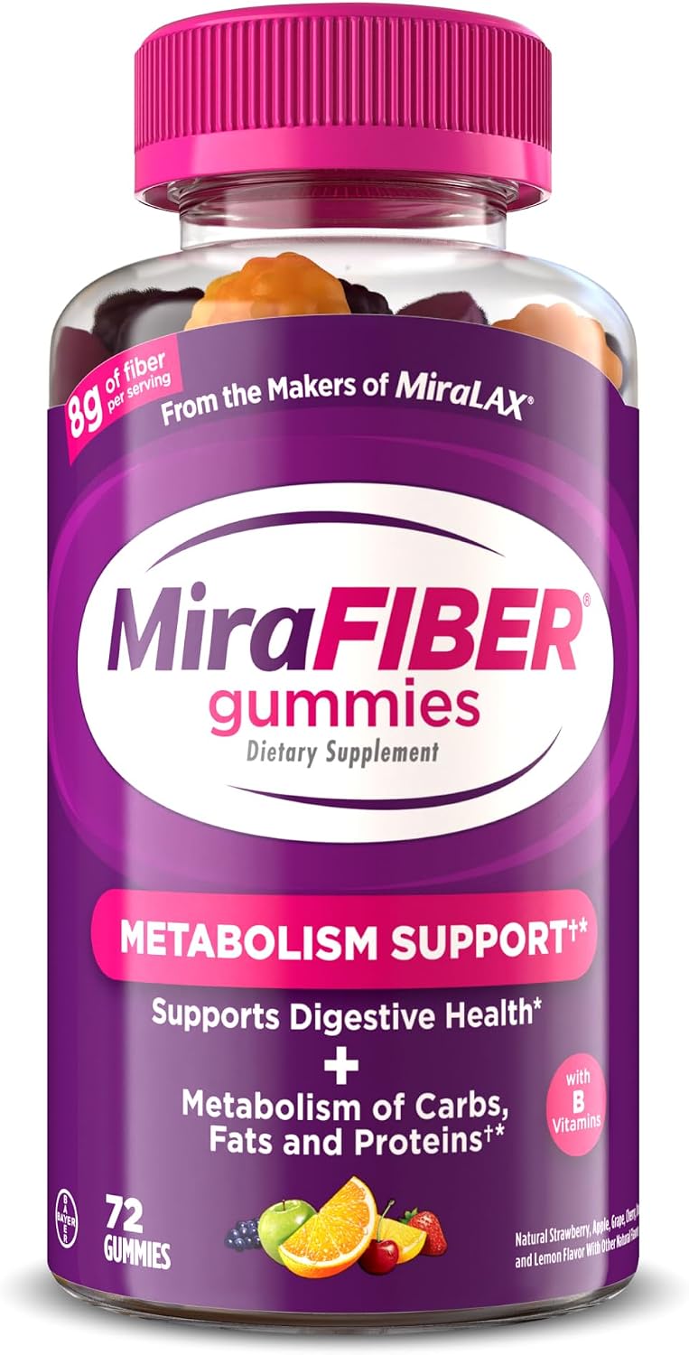 MiraFIBER Gummies, from The Makers of MiraLAX, Vegan Formula, 8g Per Serving, Gut Health for Men & Women, Prebiotic Fiber Gummies for Adults, Mixed Fruit Flavor 72Ct - Image 11