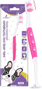 Dog Toothbrush, Dual-Head, for Medium Large Dogs, Purple | Soft Bristles for Gentle Cleaning ,60 degrees Curved Bristles for Better Coverage ,Comfortable for Sensitive Gums - Image 9