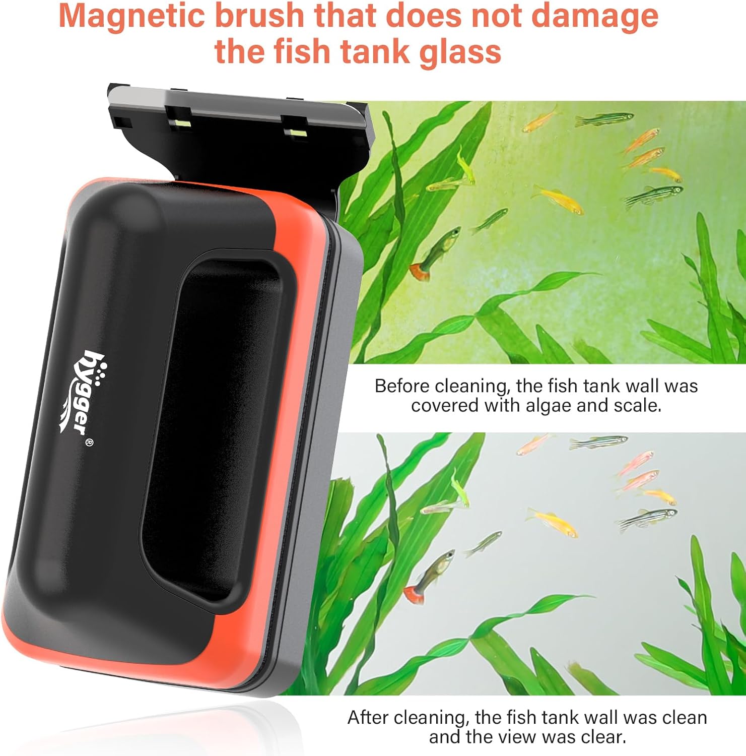 Hygger premium magnetic maintenance tool package with two detachable scraper attachments.