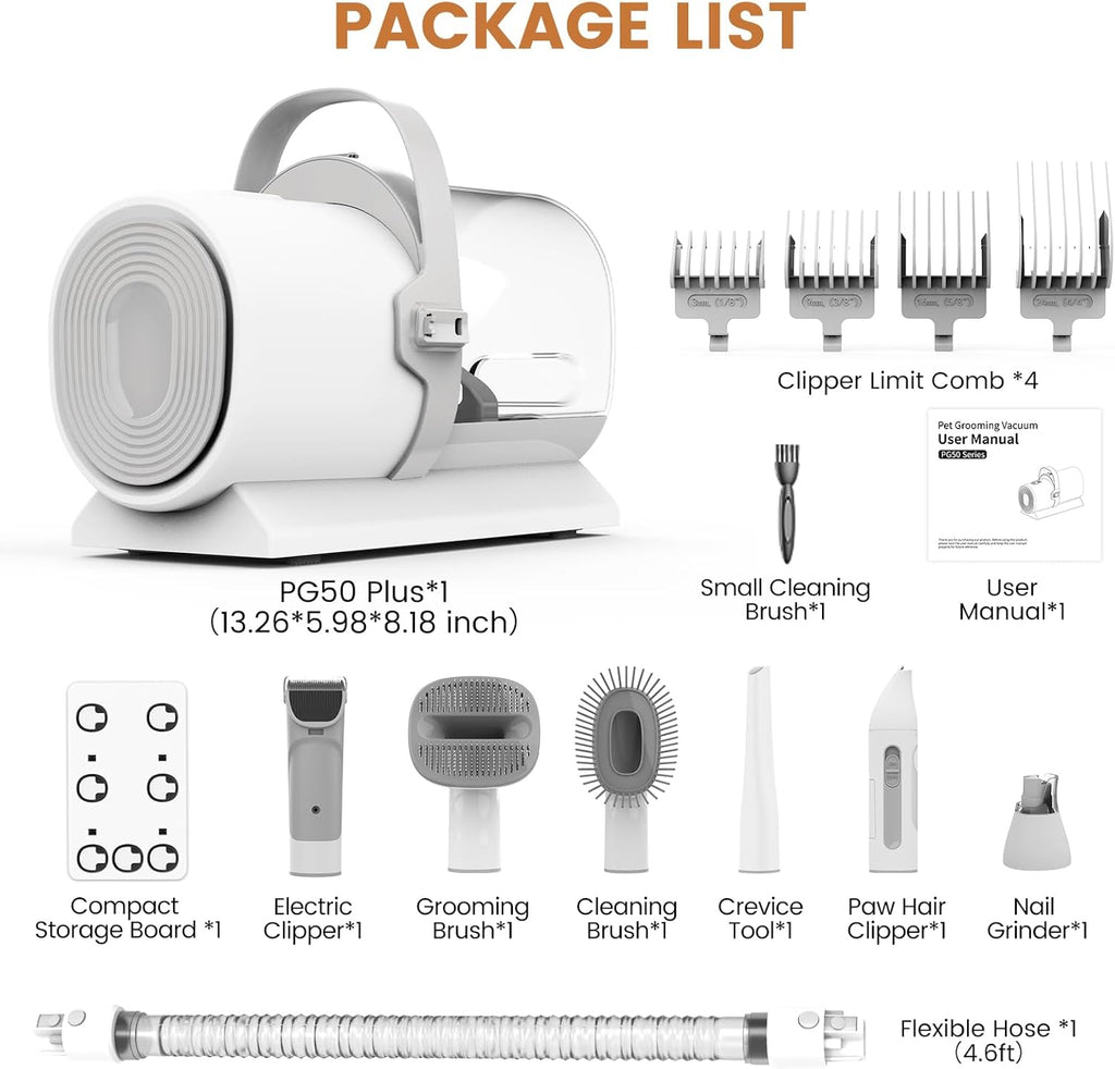 FIXR pet grooming vacuum kit packaging box contents for authentic USA import model